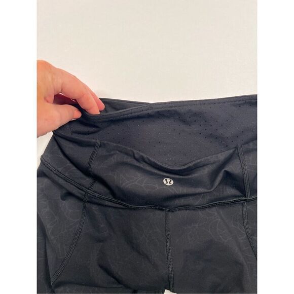 Lululemon Emerge Renewed Crop Luxtreme Legging PrismaEmbossedBlack Size 6 W6E26S - Picture 6 of 9